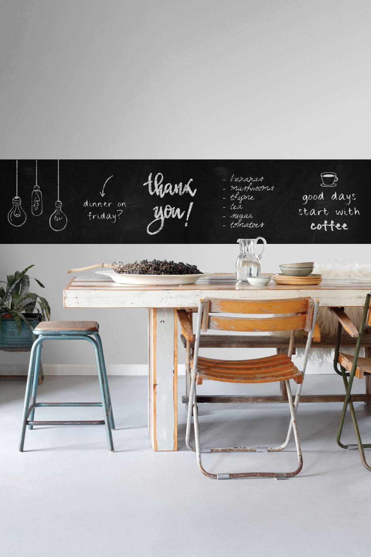 MAGNETTAPETE Kreidetafel 53 x 300 cm - Schwarz, Papier (53/0.1cm) - ESTAhome