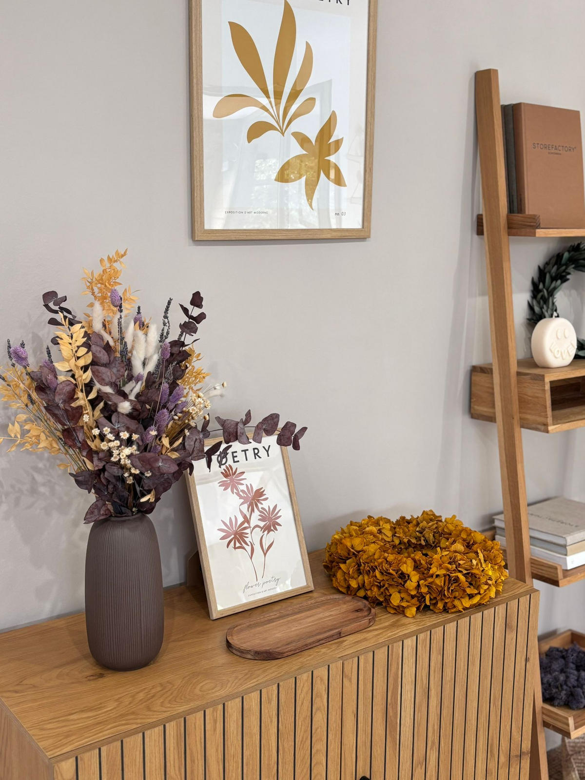 TROCKENBLUMENSTRAUSS Purple Harmony - 50 cm - Lila, Naturmaterialien (50cm) - Lykke & You