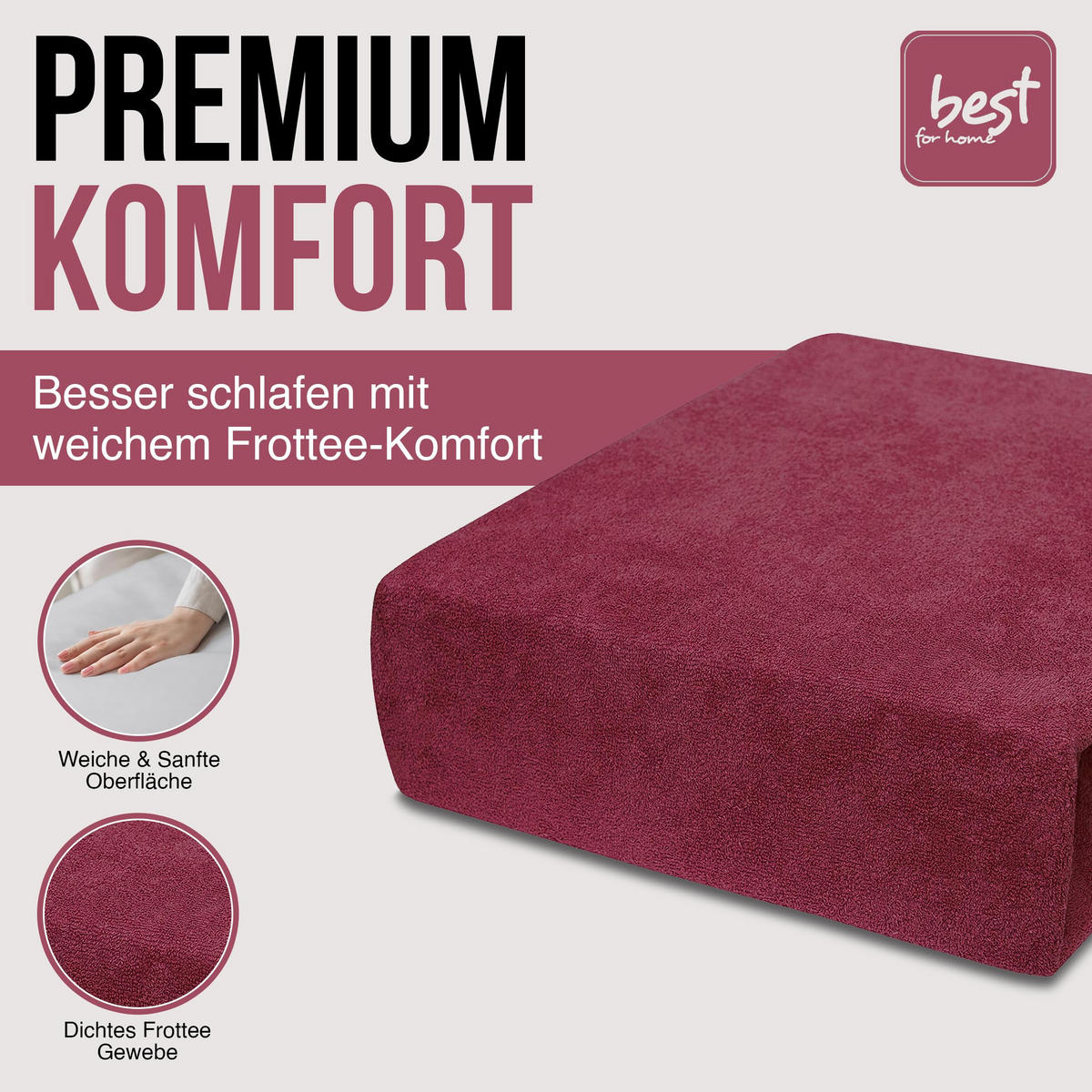 SPANNBETTLAKEN 90/160 cm, Jersey Elastisch 100 % Baumwolle Bordeux - Bordeaux, Textil (90/160cm) - Best For Home