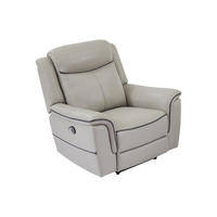 RELAXSESSEL - 1 Person-Sitzer - Leder - Hellgrau - - Hellgrau, Leder (105/102/95cm) - Vente-Unique