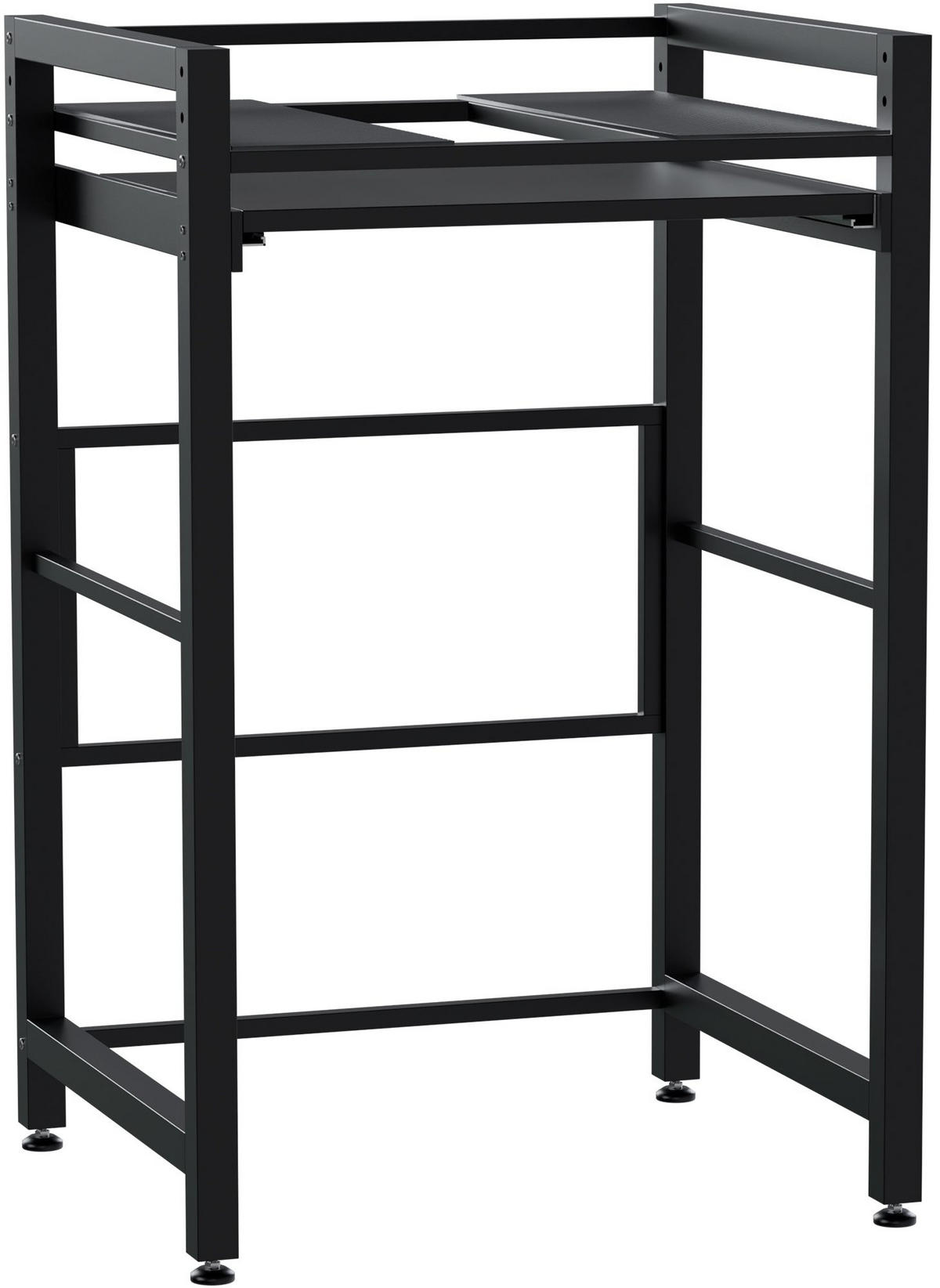 WASCHMASCHINENREGAL Klaus Ausziehboden 73x64x115cm Metall Schwarz Waschmaschinenuntergestell - Schwarz, Metall (73/115/64cm) - DELUKE