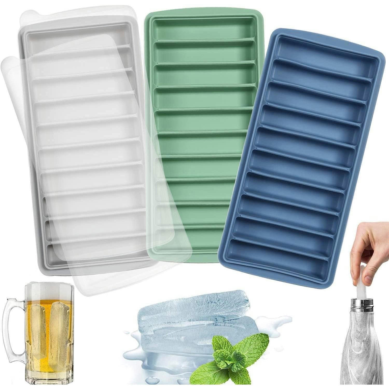 EISWÜRFELFORM 10 Fächer Silikon Mehrfarbig - Multicolor, Kunststoff (11.5/3/24cm)