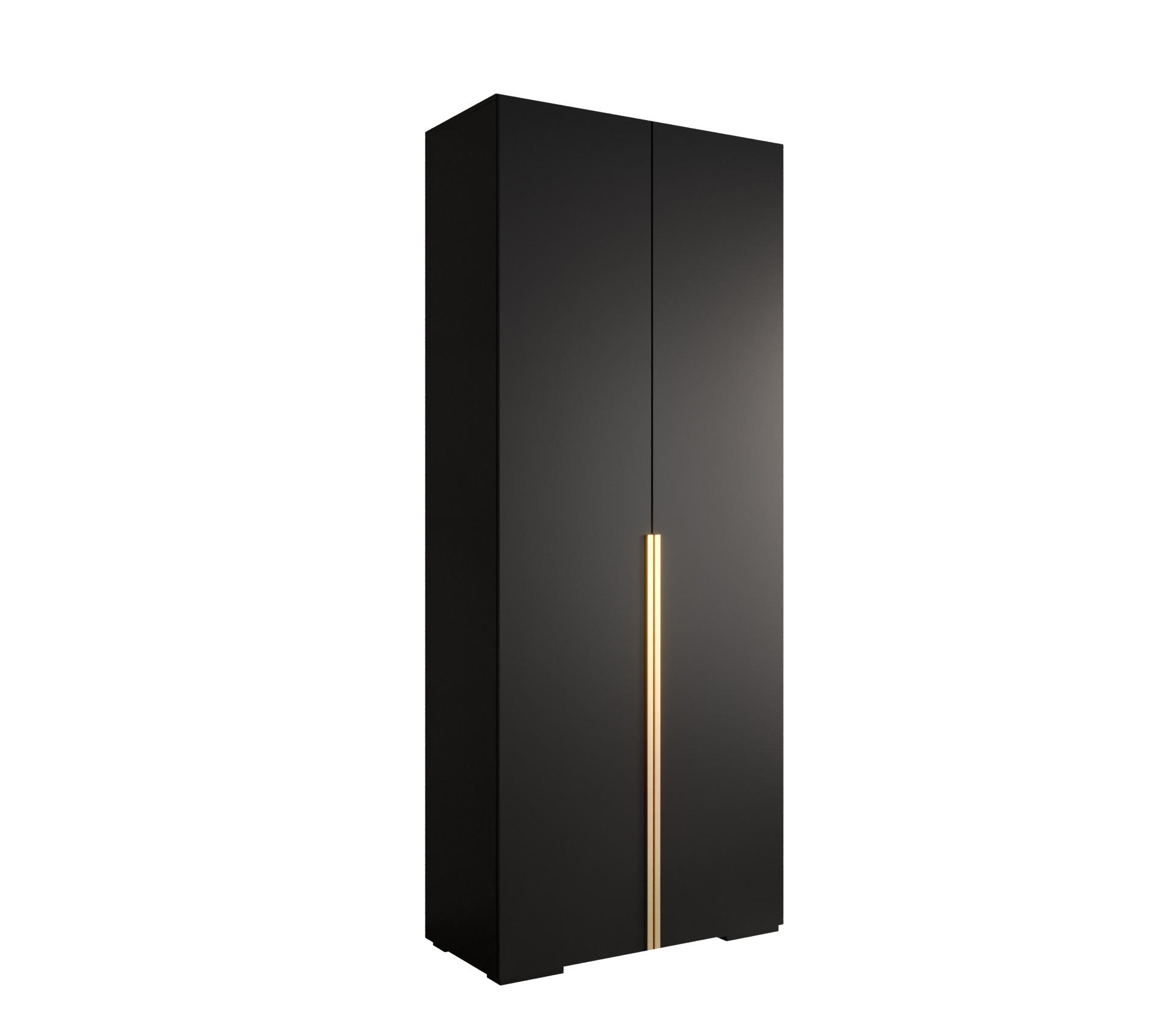 Möbel Kryspol Drehtürenschrank Schwarz, Gold 100x236.7x47 cm