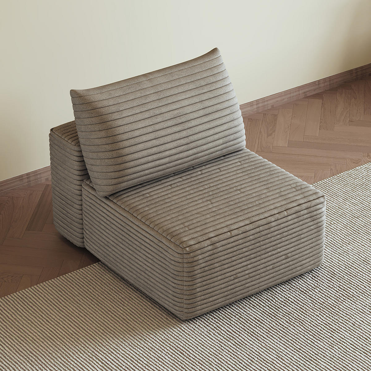 SOFAELEMENT DE-34721 Modulares 1‑Sitzer‑Element Kamel - Sandfarben, Textil (95/83/70cm) - ComfortXL