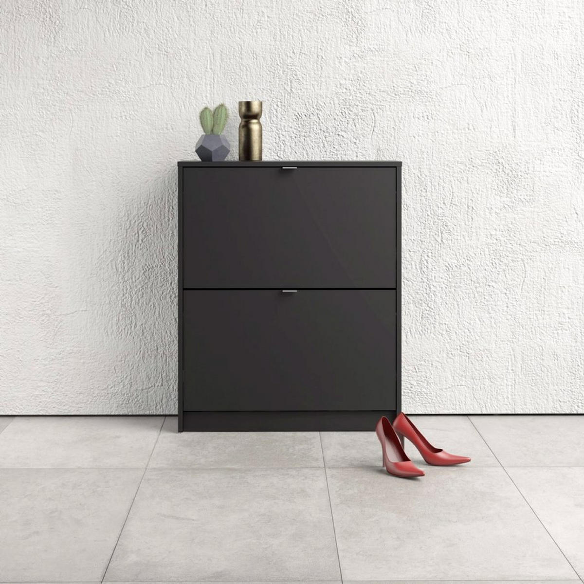 SCHUHSCHRANK, Shane, Schwarz, Spanplatte foliert, 70 x 24 x 85 cm - Schwarz, Holzwerkstoff (70/85/24cm) - ebuy24