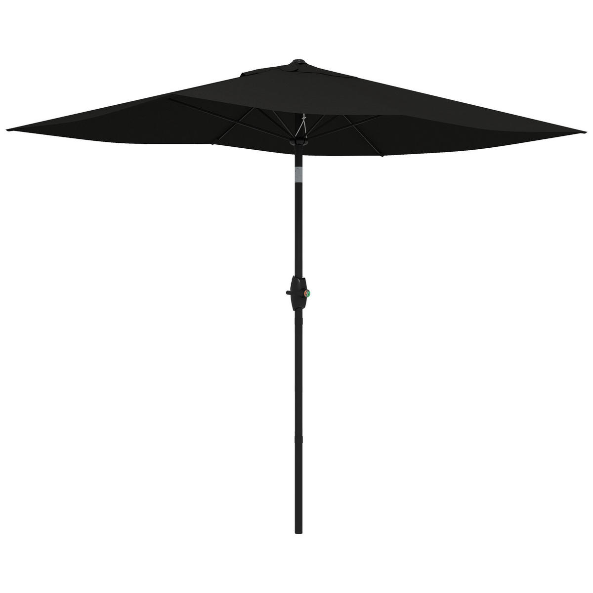 SONNENSCHIRM DE-11460 rechteckig, neigbar, 3 x 2 m Schwarz - Schwarz, Metall (200/290cm) - ComfortXL