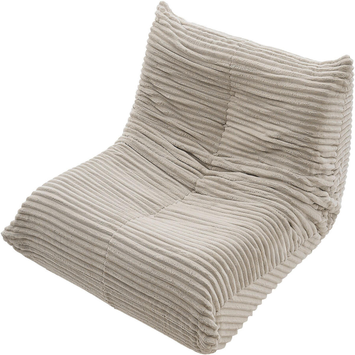 RELAXSESSEL Logo, 95 x 100 x 75 cm, Samtcord beige - Beige, Textil (95/75/100cm) - tectake