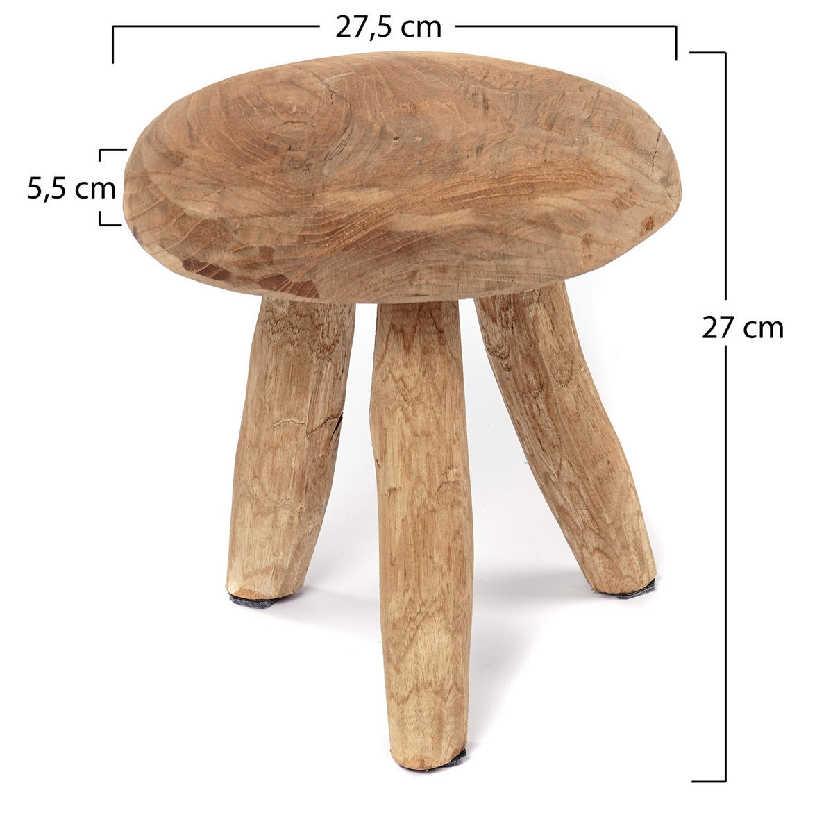 BLUMENHOCKER Klara 28 cm, Mahagoni Holz, rund naturfarben - Naturfarben, Holz (28/28/28cm) - CREEDWOOD