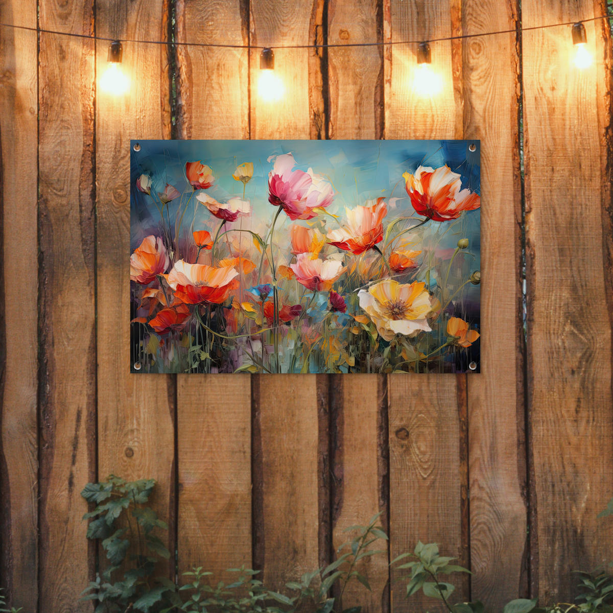 ZAHRADNÍ PLAKÁT Květiny - Akvarel - Umění - Botanické - Příroda 90x60 cm - pomerančová, plast (90/60/0.2cm) - OnlyWow