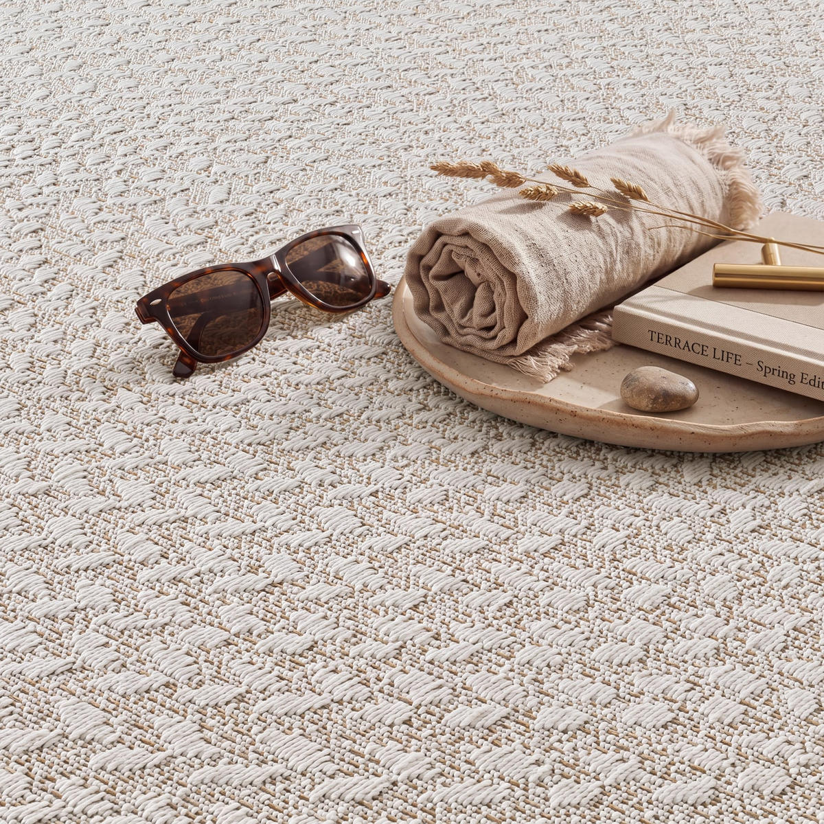 OUTDOORTEPPICH 120/170 cm Waregem 630 - Creme, Kunststoff (120/170cm) - Paco Home