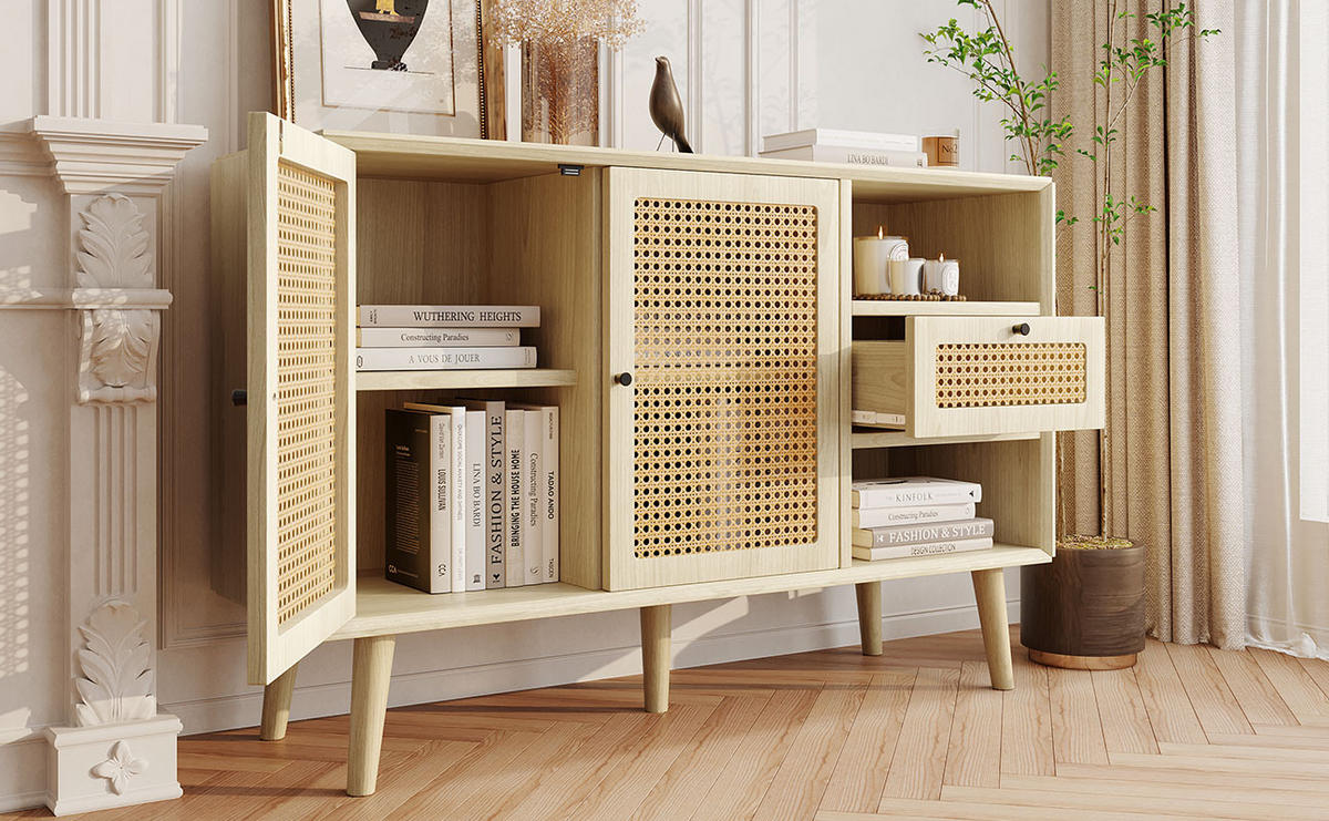 SIDEBOARD Eichenholzoptik 120/40/80 cm - Hellbraun, Holzwerkstoff (40/80/120cm) - Urban Meuble