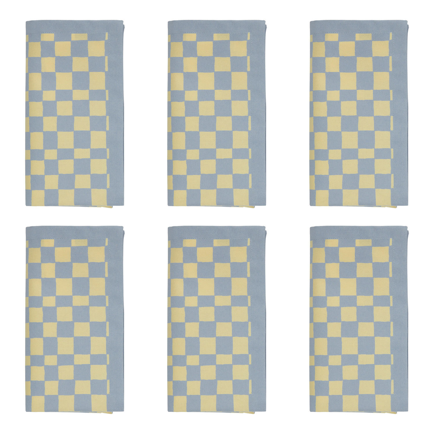 SERVIETTEN (6er-Set) Checker Style 42x42 cm - Hellblau, Textil (42/42cm) - Butlers