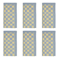 SERVIETTEN (6er-Set) Checker Style 42x42 cm - Hellblau, Textil (42/42cm) - Butlers