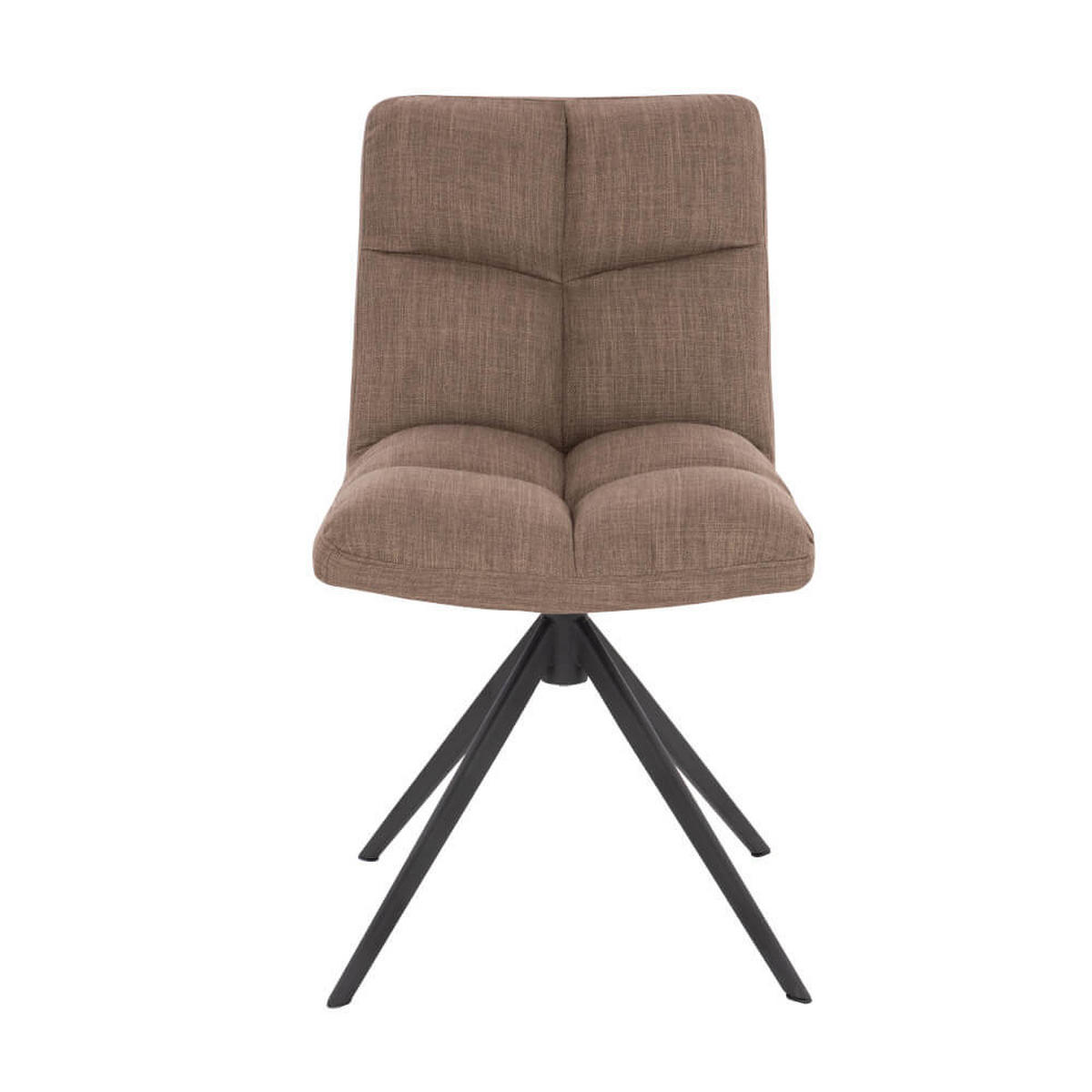 ESSZIMMERSTUHL drehbar Webstoff NODA – 2er Set Grau / Braun - Dunkelbraun/Graubraun, Textil/Metall (61/84/47cm) - Home Deluxe