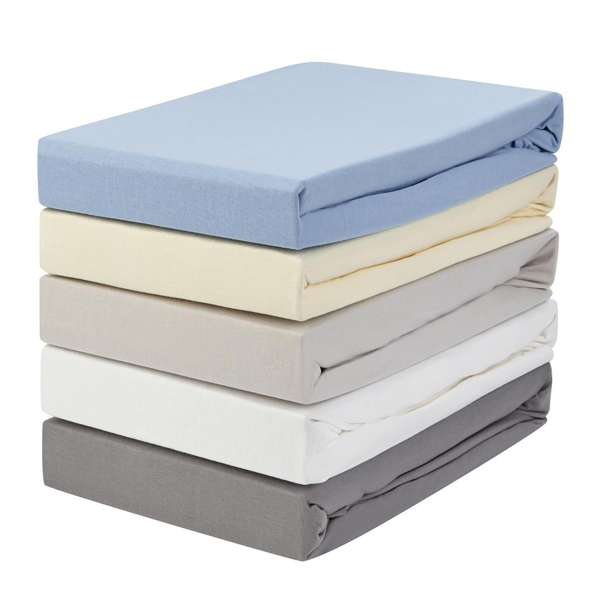 SPANNBETTLAKEN-BOXSPRINGBETT 180x200 - 200x200 Jersey Spannbetttuch 100% Baumwolle, Bettlaken Uni Weiß - Weiß, Textil (200/200cm) - Carpe Sonno