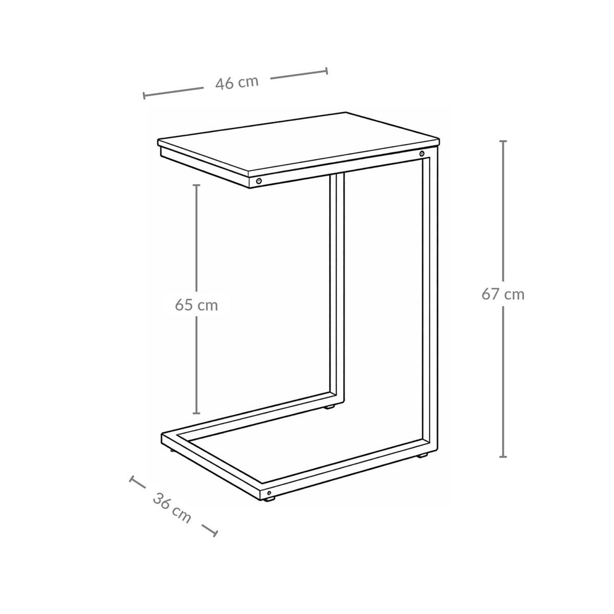 BEISTELLTISCH Kayu Braun 46/36/67 cm - Braun, Metall (46/36/67cm) - SCENA LIVING
