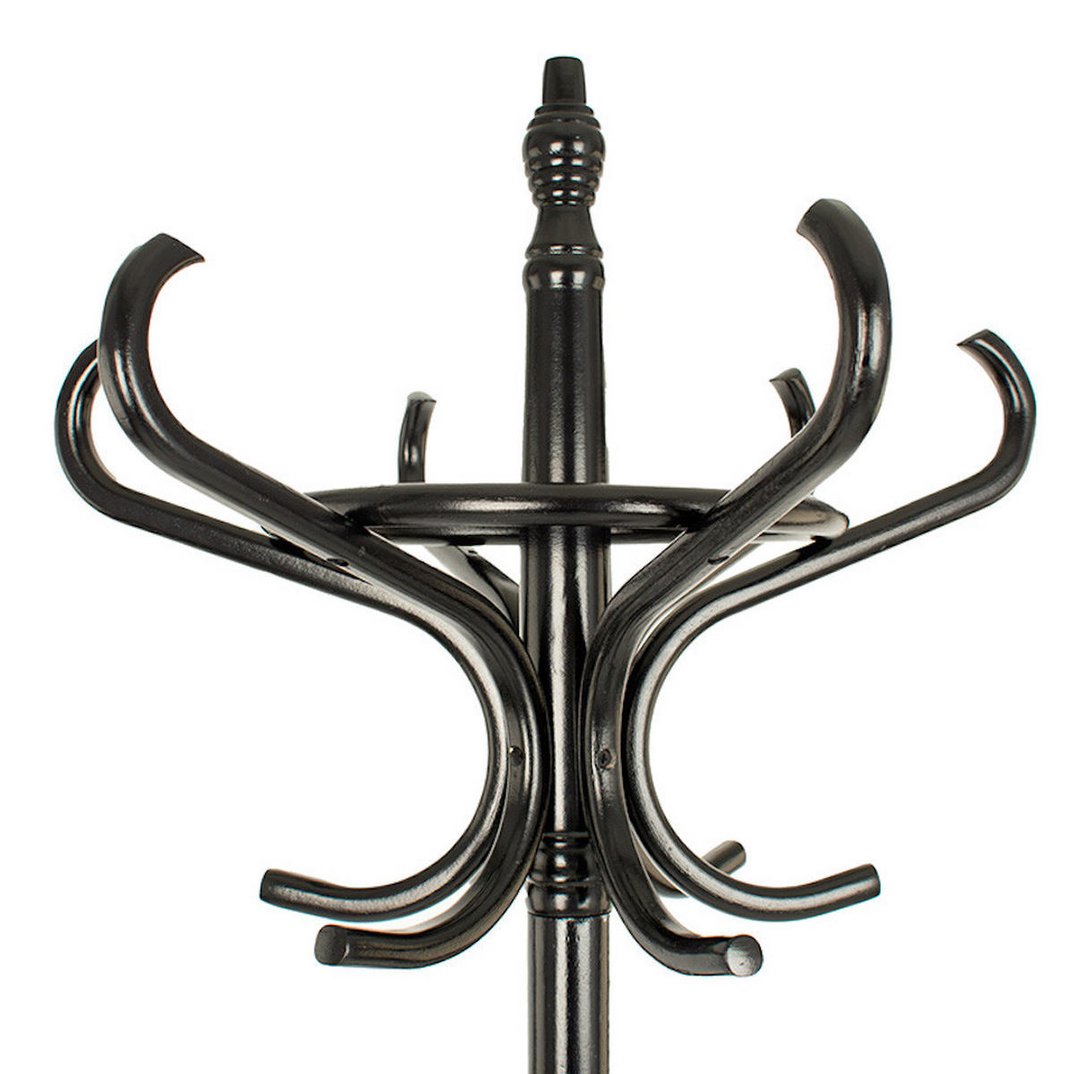 GARDEROBE Aus Holz Höhe 185 cm Drehbare Krone & 12 Haken Schwarz - Schwarz, Metall (55/180/55cm) - PROREGAL