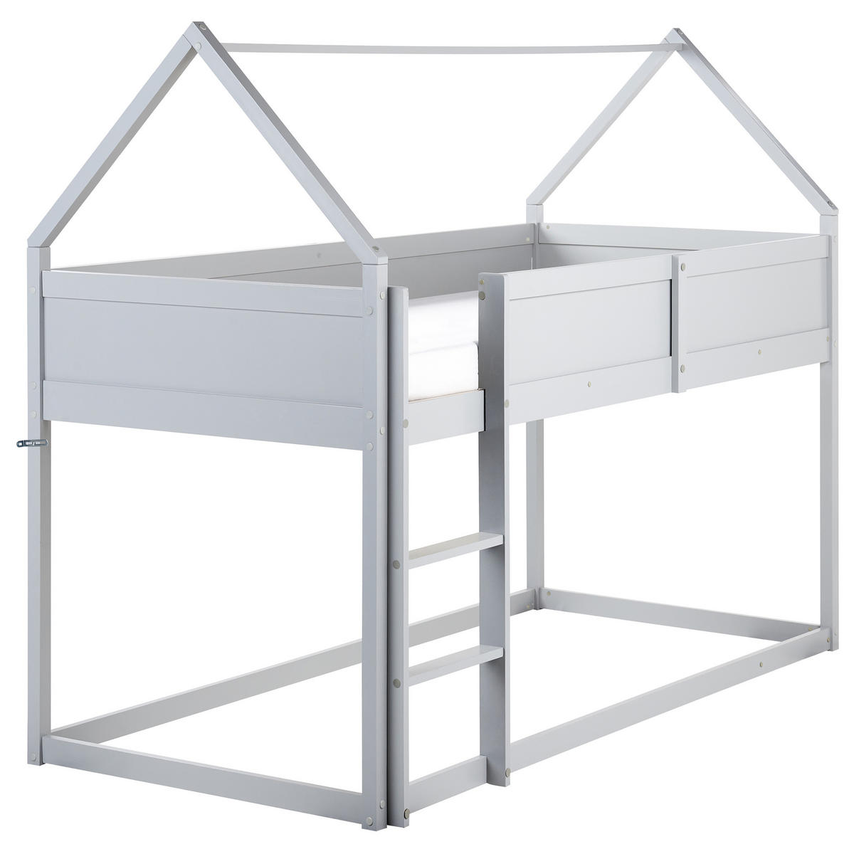 HALBHOCHBETT 90x200 cm Grau Dienne - Grau, Holz (90/200cm) - Beliani