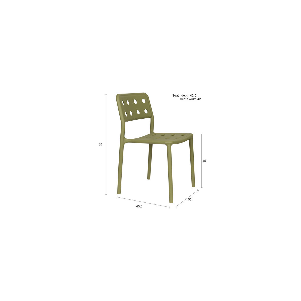 GARTENSTUHL Serra Grün - 4 er Set - Grün, Kunststoff (45.5/80/53cm) - Housecraft Living