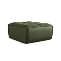 POUF Kunstleder Grün - Schwarz/Grün, Leder/Kunststoff (80/43/93cm) - Makamii