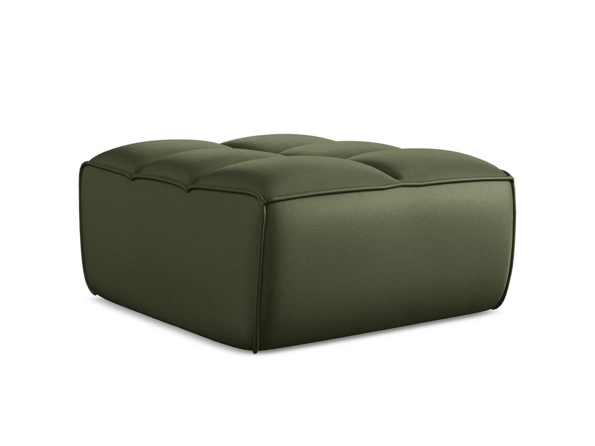 POUF Kunstleder Grün - Schwarz/Grün, Leder/Kunststoff (80/43/93cm) - Makamii