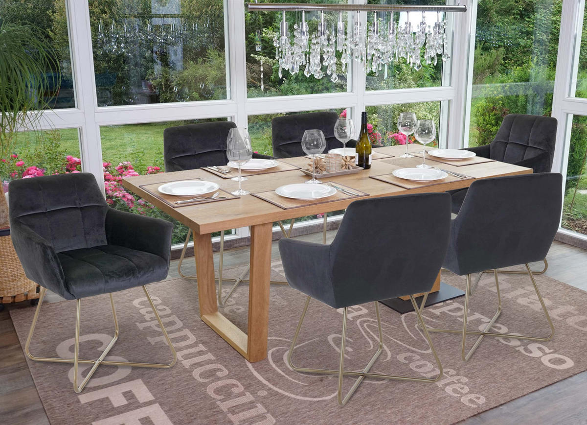 ESSZIMMERSTUHL Schwarz 6er-Set - Schwarz, Textil (60/79/58cm) - MCW