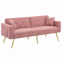 SCHLAFSOFA mit Schlaffunktion 175 x 64 x 72 cm Sherpa Pink - Pink, Kunststoff (175/72/64cm) - Meubliv