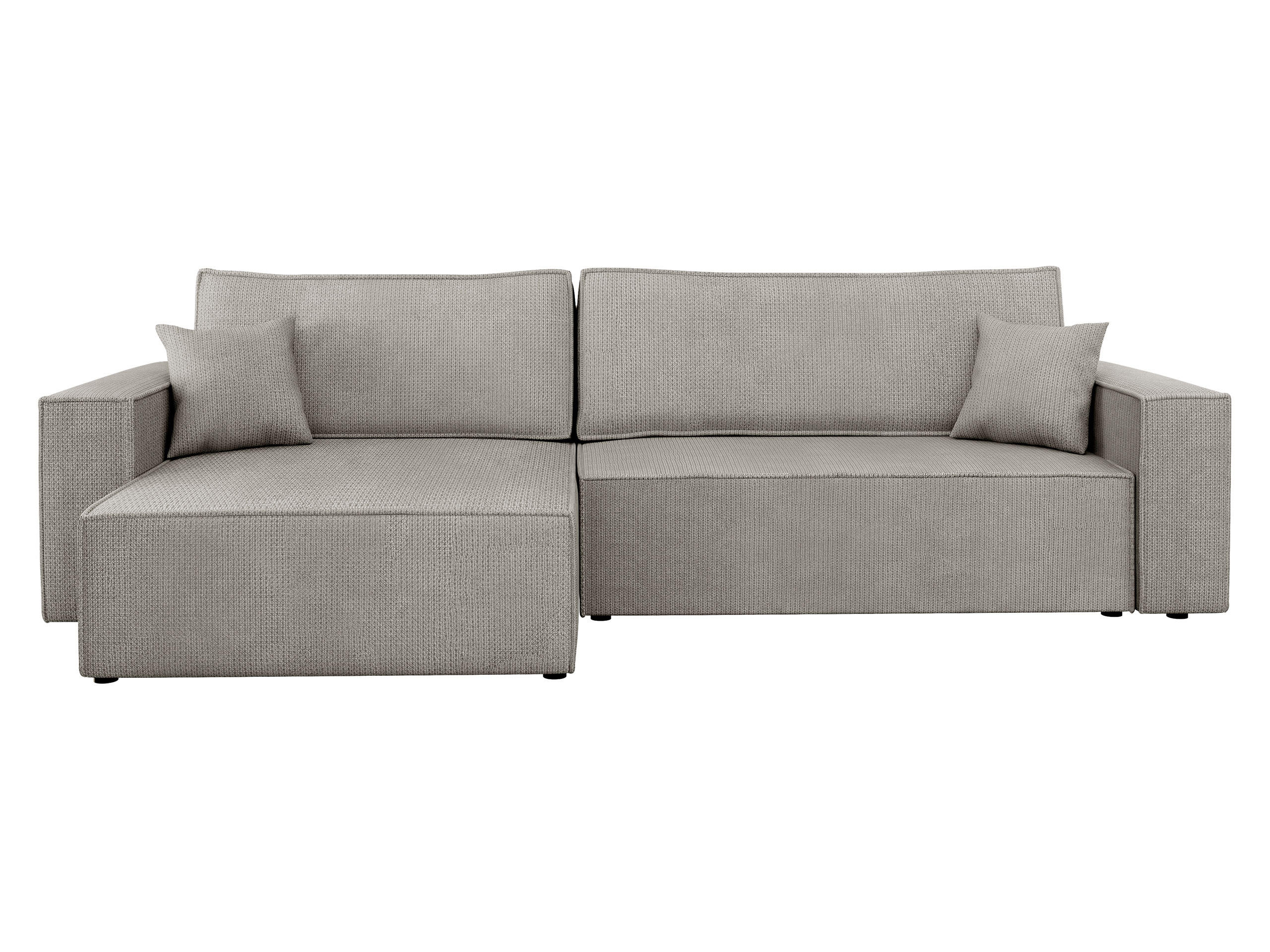 ECKSOFA Karl - Hellgrau/Schwarz, Holz/Kunststoff (272/145cm) - MIRJAN24