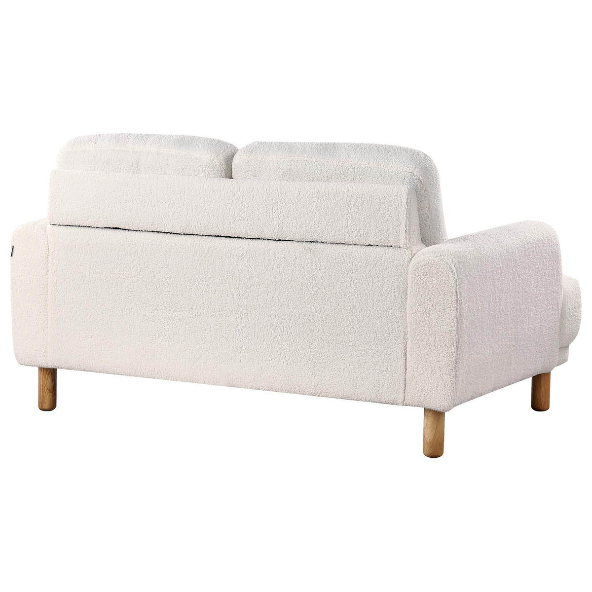 2-SITZER-SOFA Bouclé Weiß Tuve - Hellbraun/Weiß, Textil (149/85/90cm) - Beliani