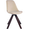 ESSZIMMERSTUHL Troll Samt, Gestell Buchenholz Square Walnuss Creme - Walnussfarben/Naturfarben, Holz/Buchenholz (48/84/56cm) - TPFLiving
