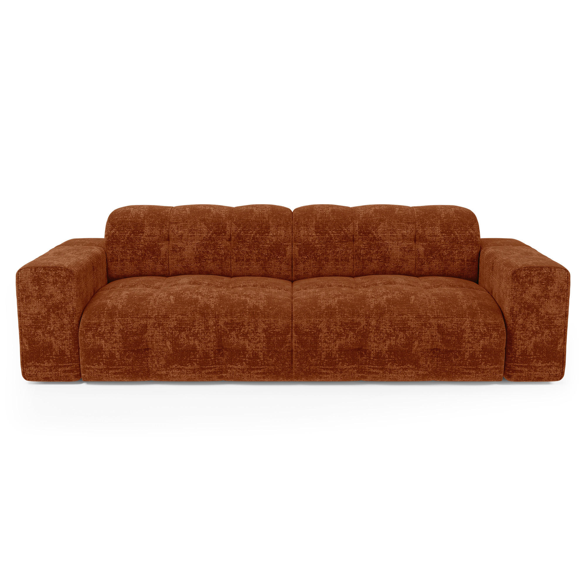 SOFA 4-SITZER Geprägter Samt Terracotta 230cm - Dunkelorange/Terracotta, Textil (230/85/92cm) - Sia Home