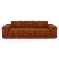 SCHLAFSOFA GERADE geprägter Samt terracotta 230cm - Terra cotta, Textil (230/85/92cm) - Sia Home