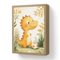 NACHTTISCHLAMPE MIT AKKU Dino - Fußball - Orange 30x40 cm - Beige, Holzwerkstoff (8/30/40cm) - OnlyWow