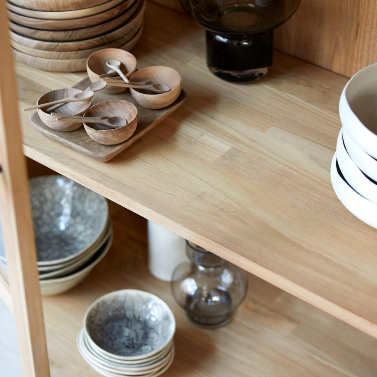 VITRINENSCHRANK Babeth Natur aus Teak - Naturfarben, Holz (120/173/45cm) - Tikamoon