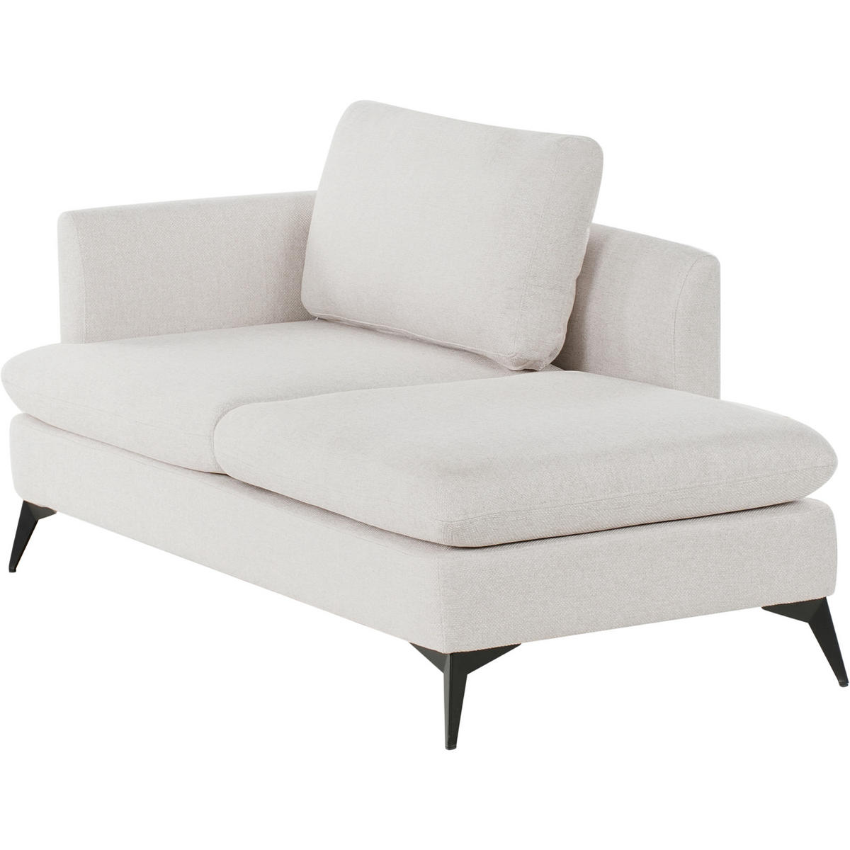 ČALOUNĚNÉ LEHÁTKO CHAISE LONGUE LEVOSTRANNÉ Látka Světle béžové Sievoz - černá/béžová, textil (155/84/85cm) - Beliani