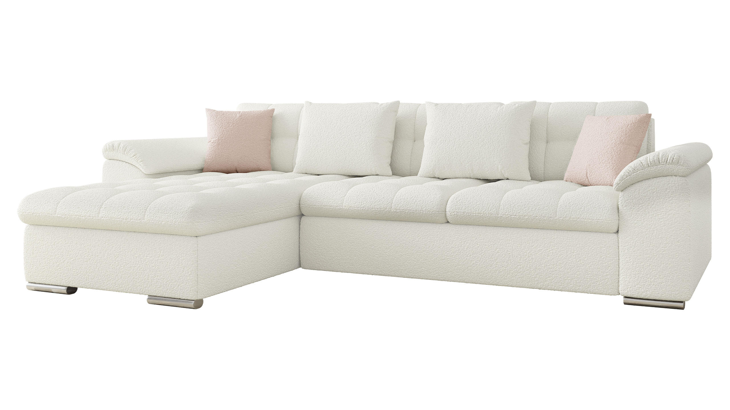 ECKSOFA Diana Premium, Seite: Links - Creme, Holz/Textil (280/160cm) - MIRJAN24