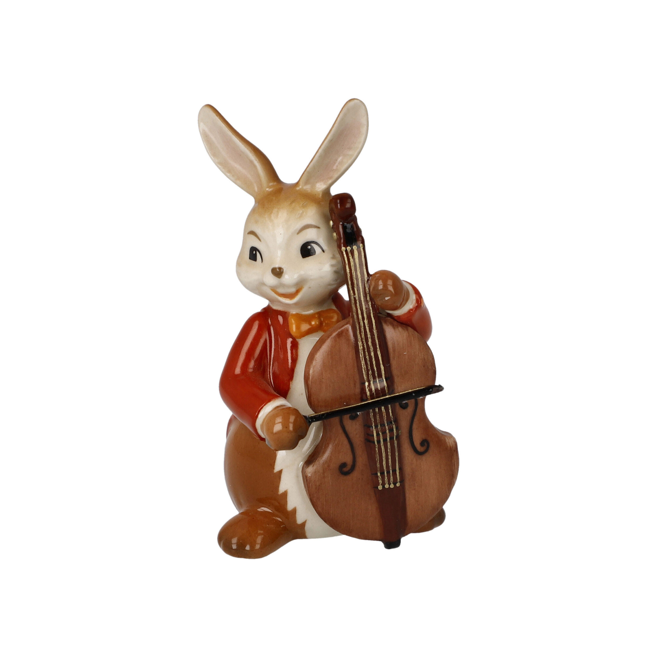 DEKOTIER Hase - Fröhlicher Bassist, Steingut, Bunt, 8 cm - Multicolor, Keramik (4/8/4.5cm) - Goebel