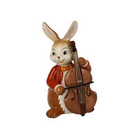 DEKOTIER Hase - Fröhlicher Bassist, Steingut, Bunt, 8 cm - Multicolor, Keramik (4/8/4.5cm) - Goebel