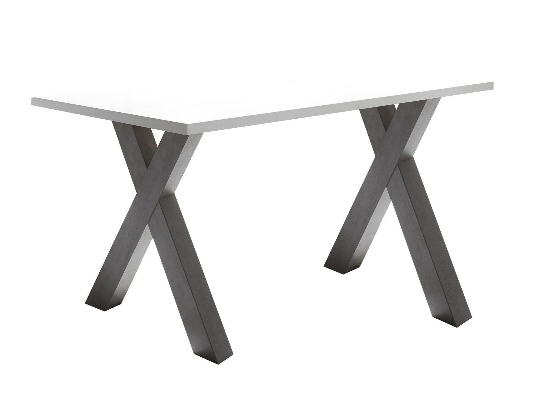 COMPUTERTISCH Edie 8 160 x 70 x 75 Schreibtisch graphit/weiß matt lack - Weiß, Holz (160/70/75cm) - 58aufmkessel
