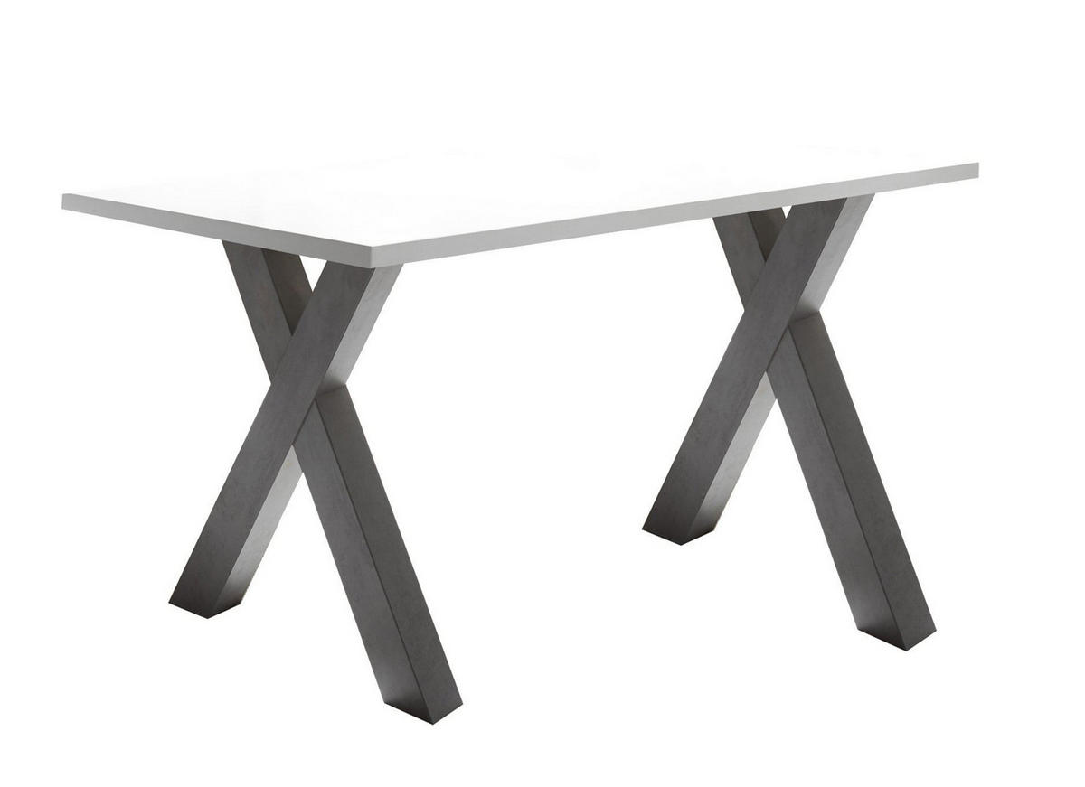 SCHREIBTISCH Edie 5 140 x 70 x 75 Bürotisch graphit/weiß matt lack - Weiß, Holz (140/70/75cm) - 58aufmkessel