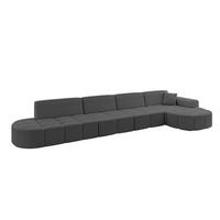 ECKSOFA Ottomane Rechts LIVO-L3 - 422x173x79,5 cm Grau - Grau, Holzwerkstoff/Textil (422/173cm) - ALTDECOR