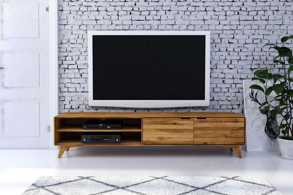 GREG HIFI-SCHRANK Wildeiche - Wildeiche, Holz (220/48/40cm) - byoak