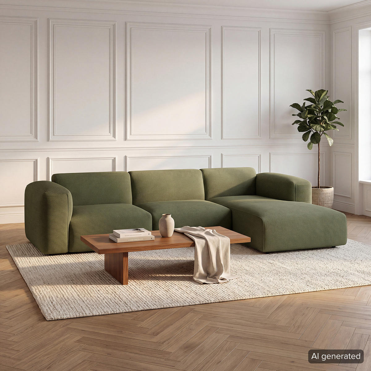 3-SITZER ECKSOFA mit Longchair - Dunkelgrün/Schwarz, Kunststoff/Textil (284/173cm) - home24