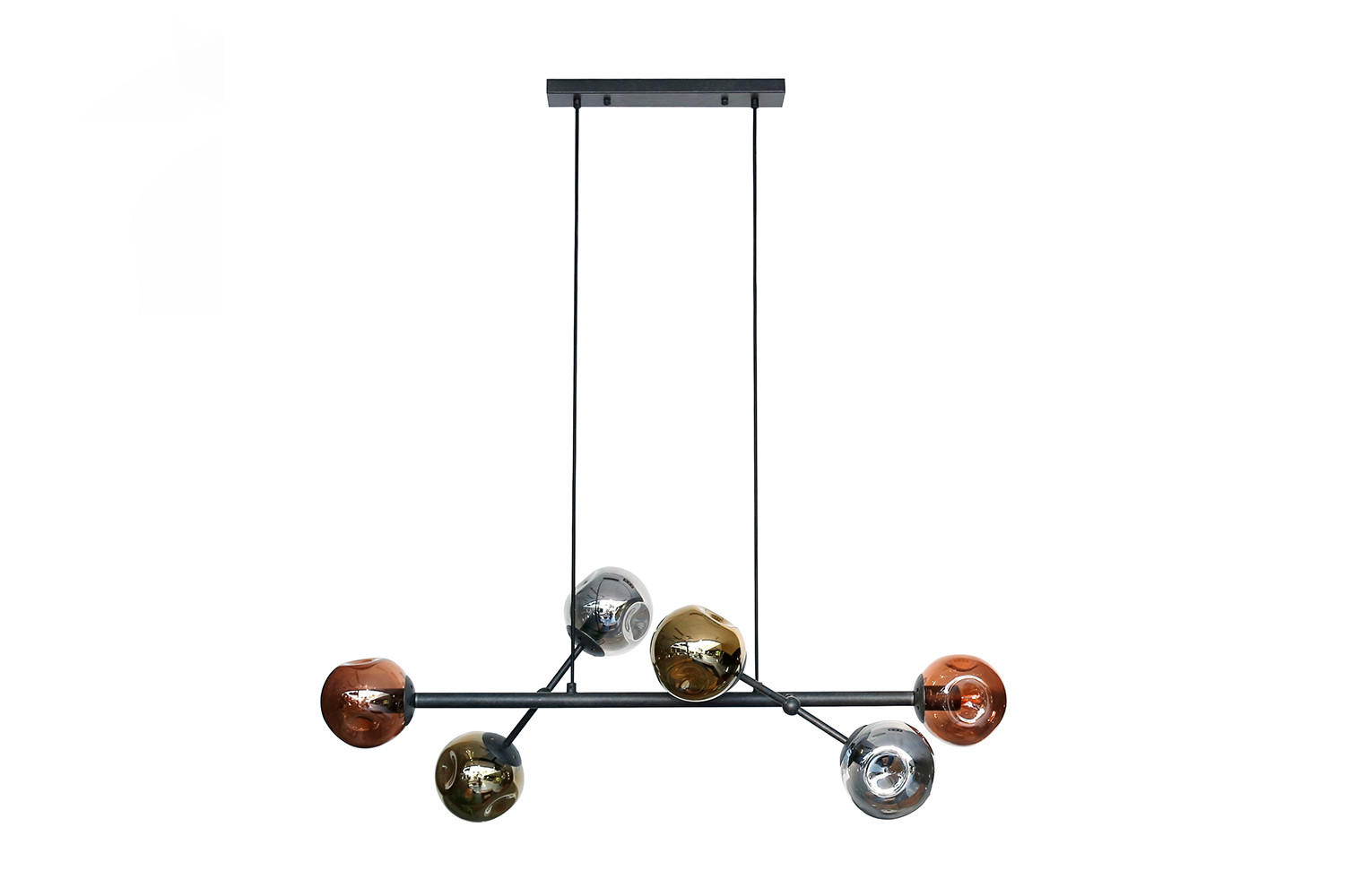 HÄNGELAMPE PELOTA Schwarz Glas - Schwarz, Glas (40/110/150cm) - KAWOLA