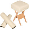 HOCKER mit 2 Lagerungsrollen, leichte Reinigung,beige - Beige, Textil (34/54/34cm) - tectake