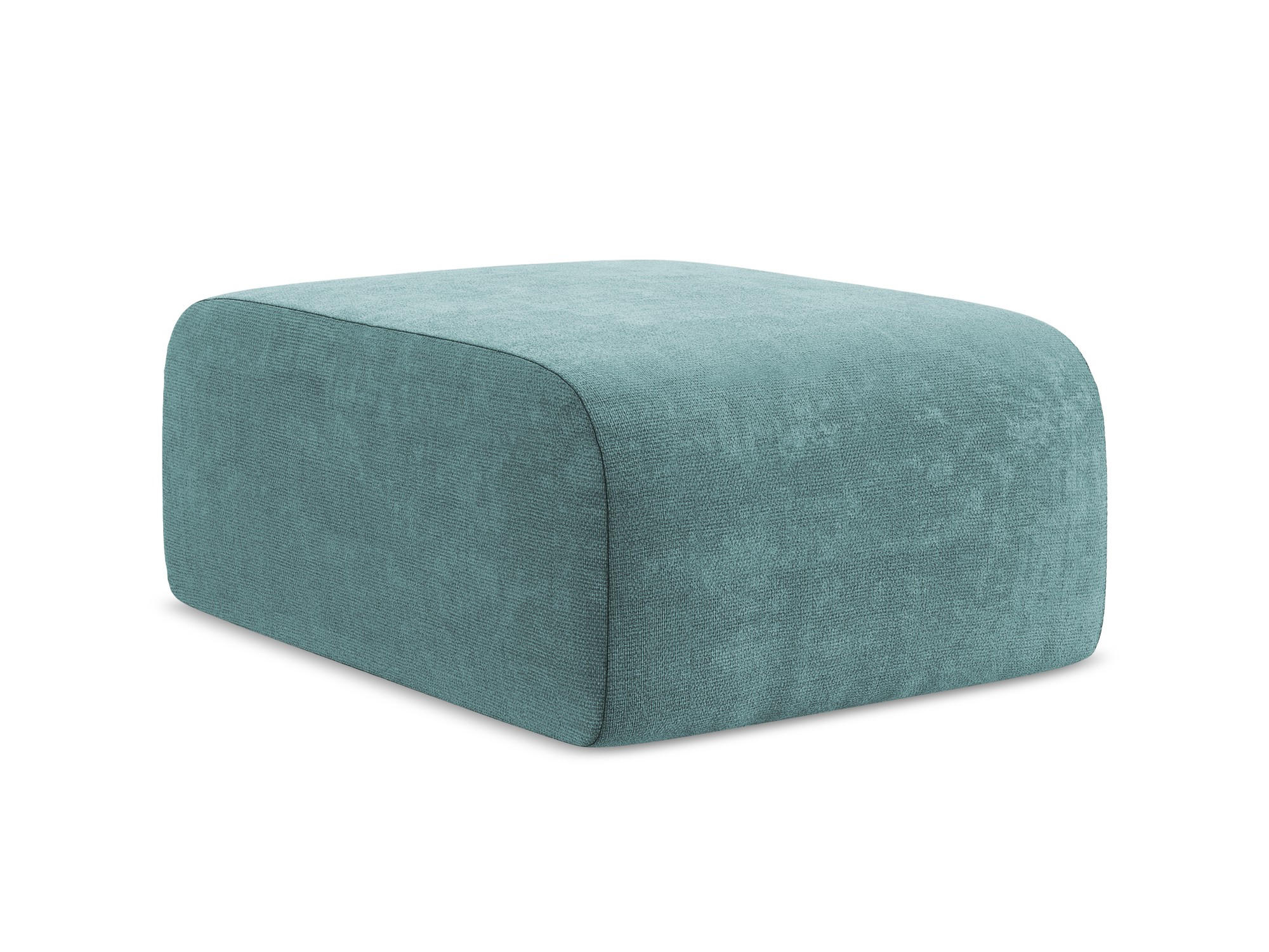 POUF Chenille Stoff Blau - Blaugrau/Schwarz, Holzwerkstoff/Kunststoff (72/42/94cm) - Makamii