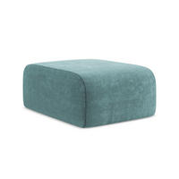 POUF Chenille Stoff Blau - Blaugrau/Schwarz, Holzwerkstoff/Kunststoff (72/42/94cm) - Makamii