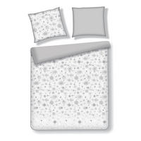 BETTWÄSCHE Satin SNOWF, 160x200 cm, Hellgrau, Winter Weihnachten Bettbezug, Weihnachtsdeko, Christmas, Weihnachtsmotiv - Hellgrau, Textil (160/200cm) - home&you