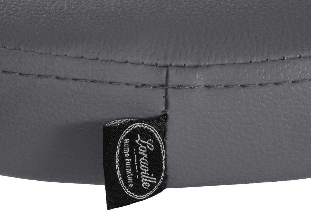 BARHOCKER Lederlook grau - Schwarz/Grau, Textil/Metall (38.5/60/38.5cm) - CLP