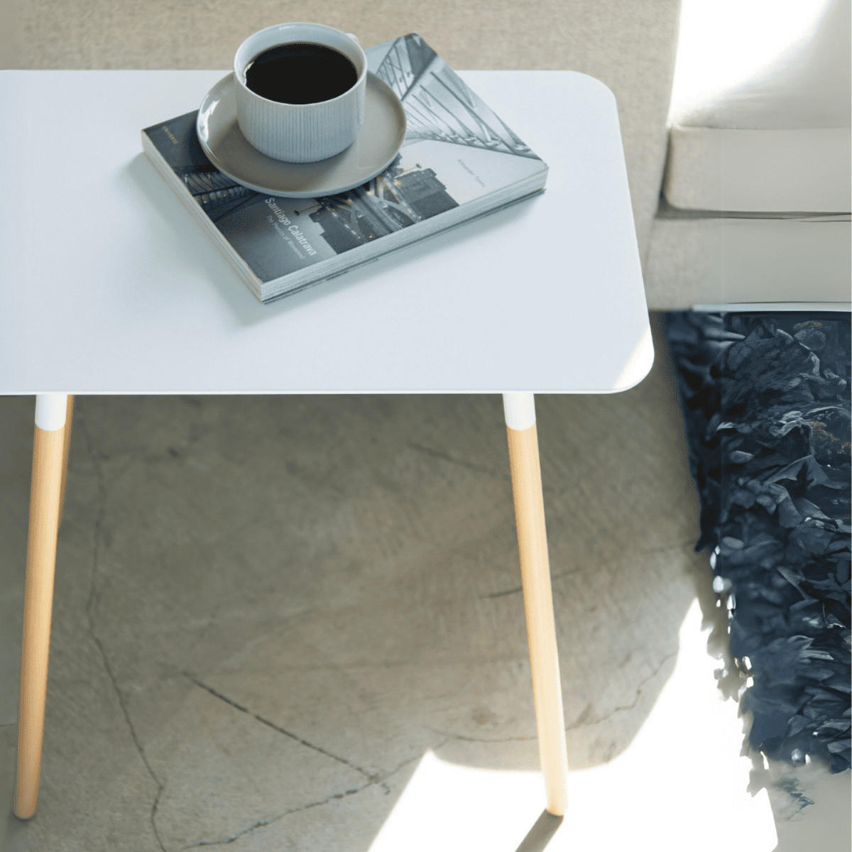 BEISTELLTISCH Plain weiß 45/50/30 cm - Weiß, Holz/Metall (45/30/50cm) - Yamazaki